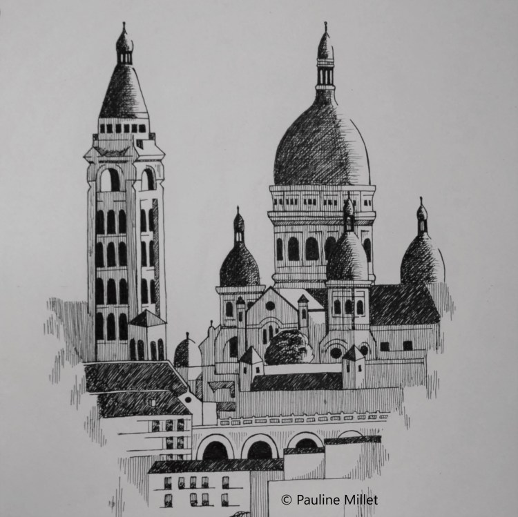 sacré coeur paris dessin crayon stylo illustration architecture pauline millet